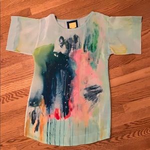 Maeve watercolor silk dress